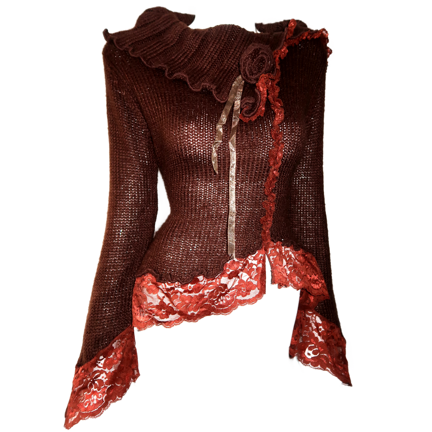 + Rose lace sweater +