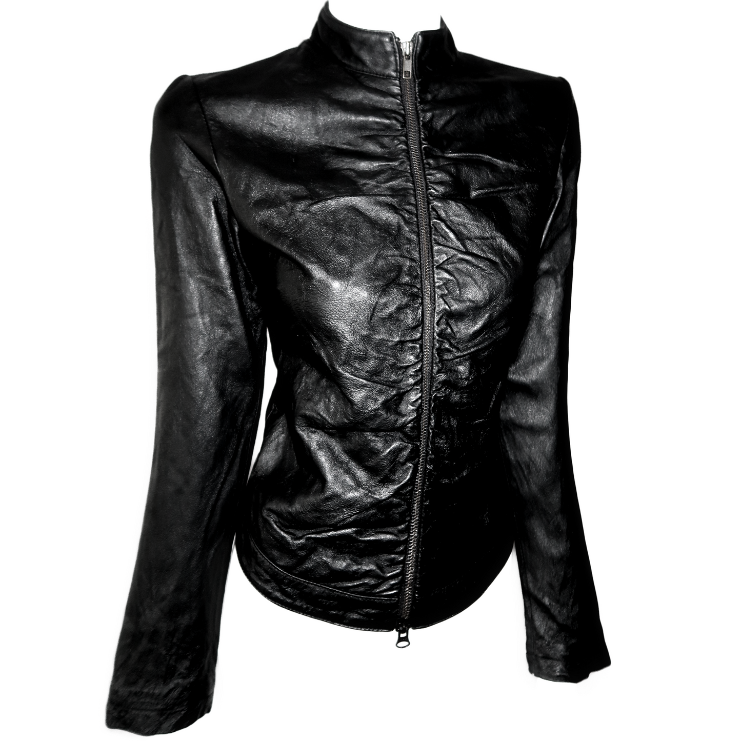 + Leather Drapery Jacket +