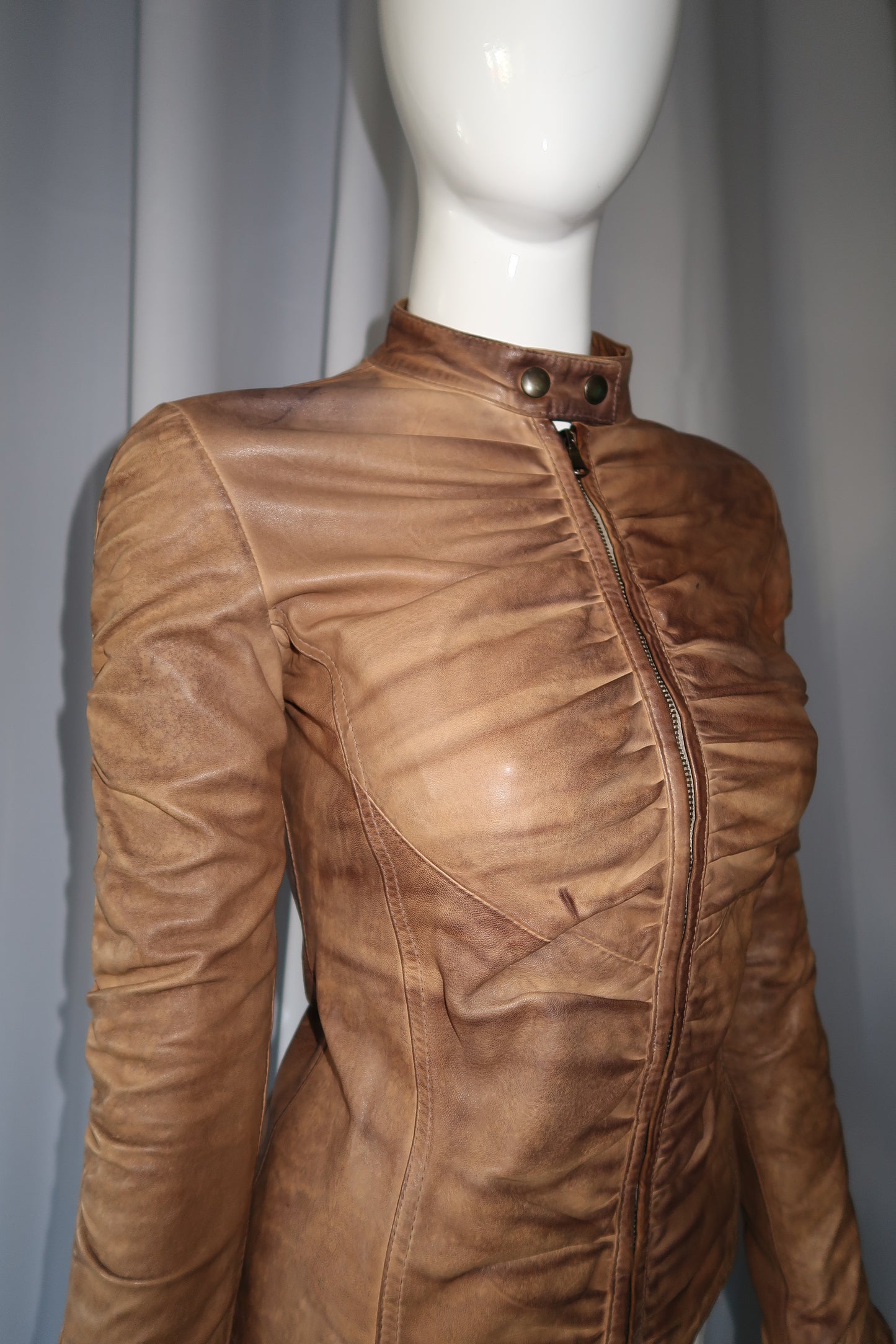 + Drapery leather jacket +