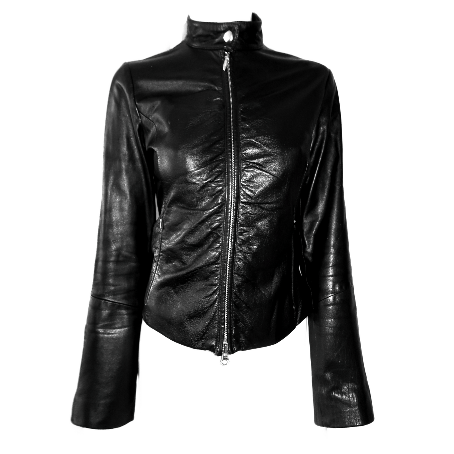 + Drapery leather jacket +