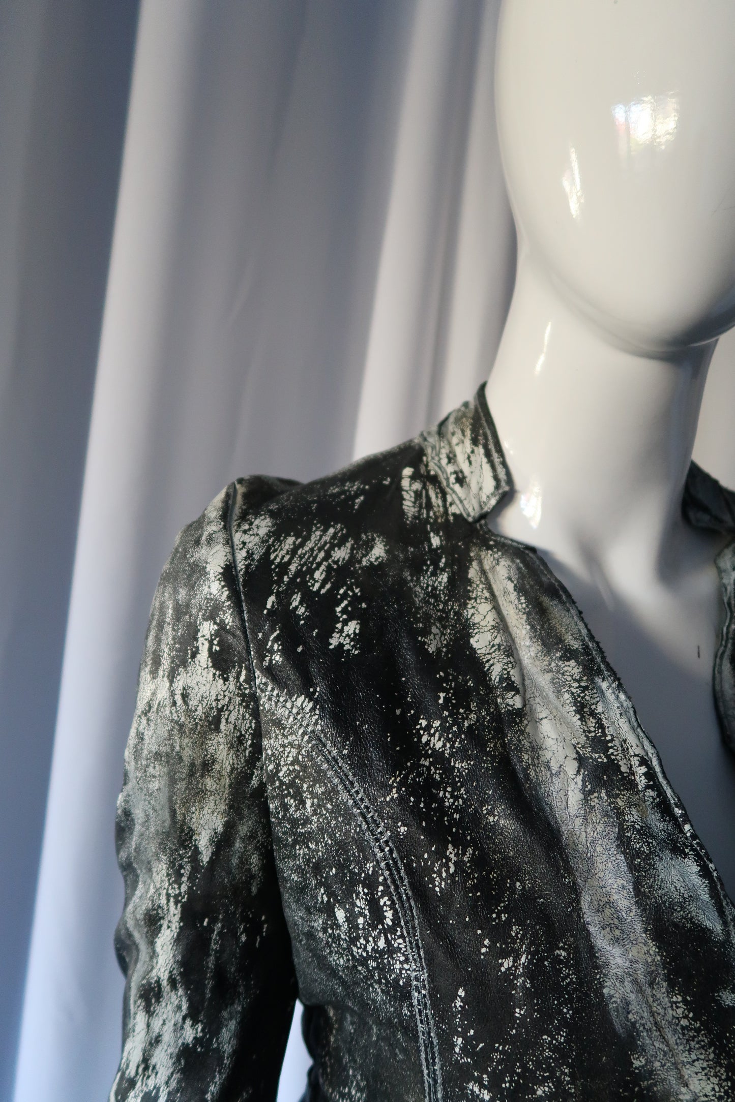 + Italian lamb leather washed jacket +