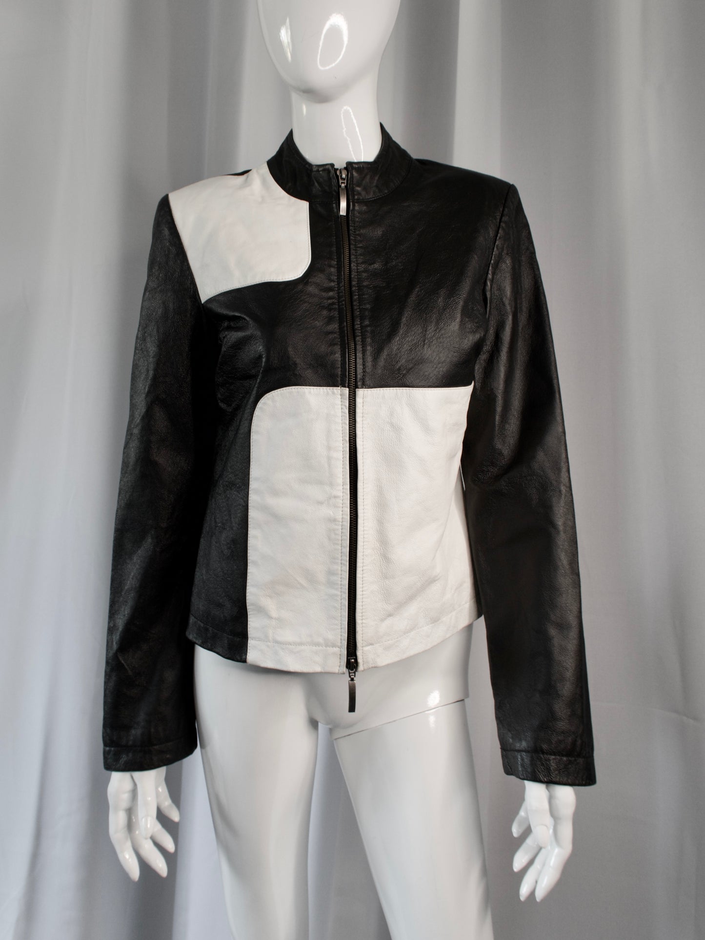 + Black & White leather jacket +
