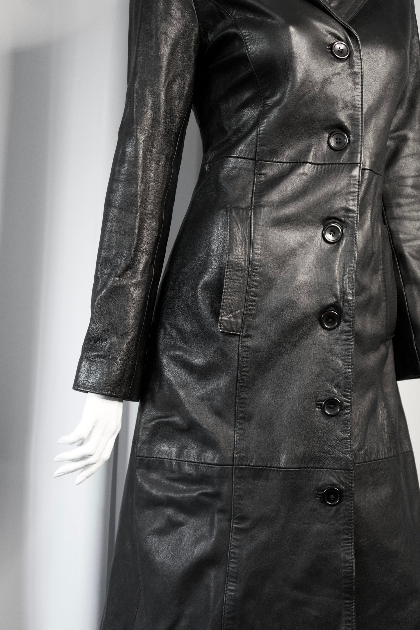 + Long Leather Coat +