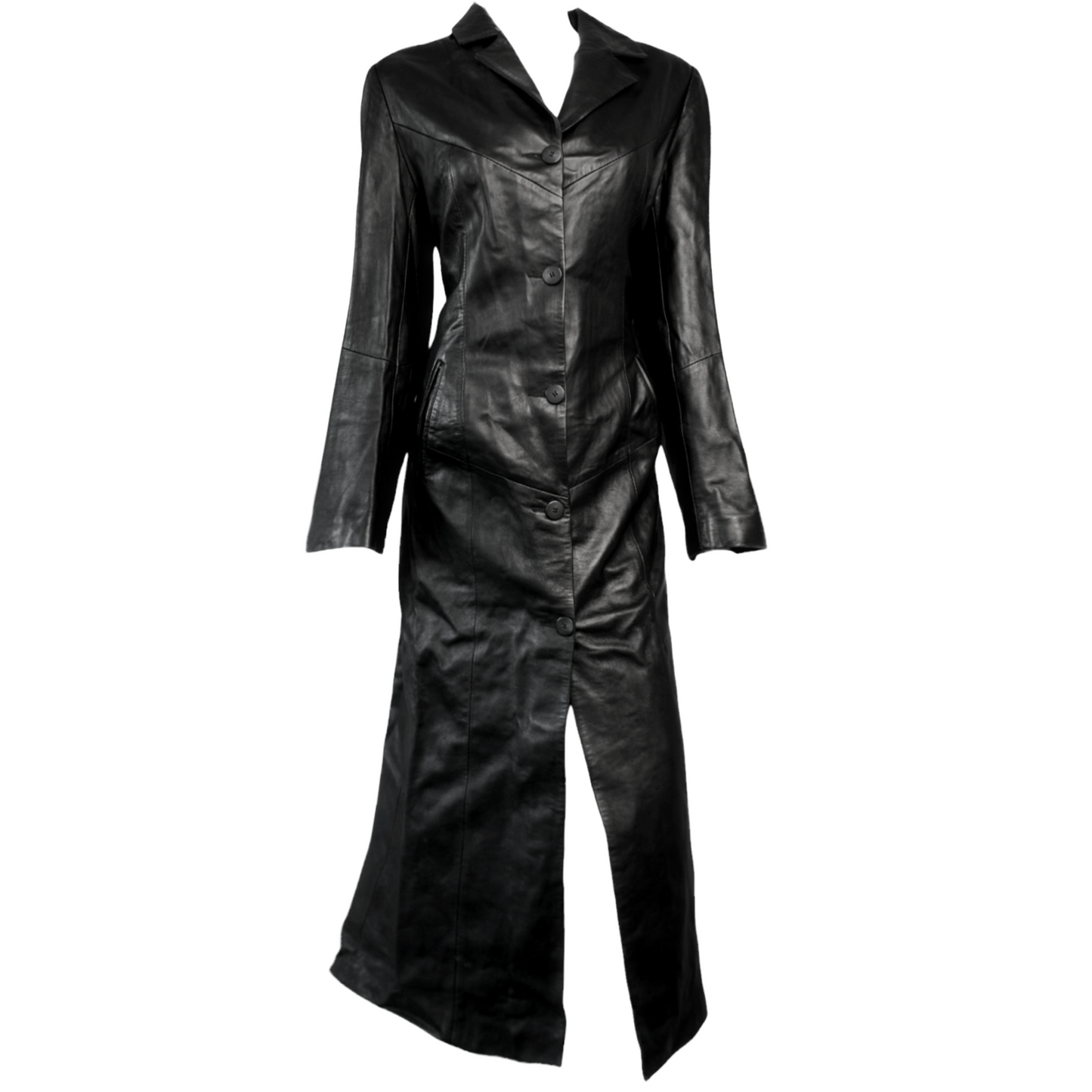 + Long Leather Coat +