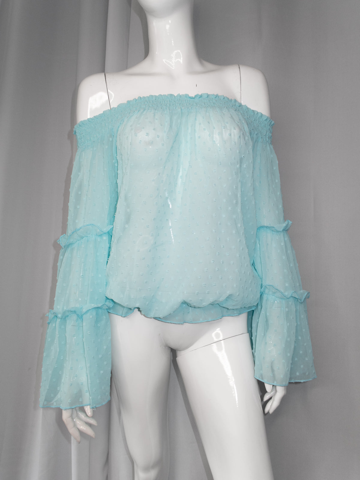 + Mint polka dot blouse +