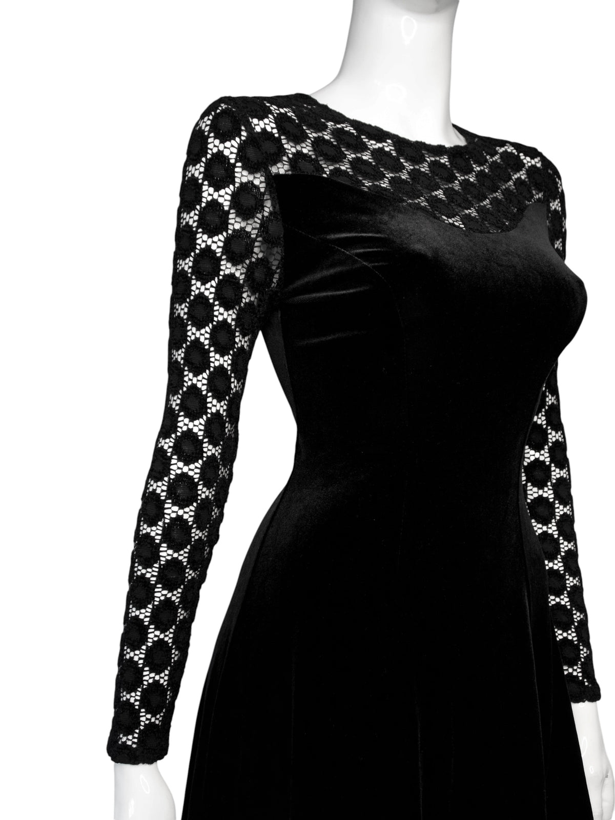 + Velvet mini gothic dress +
