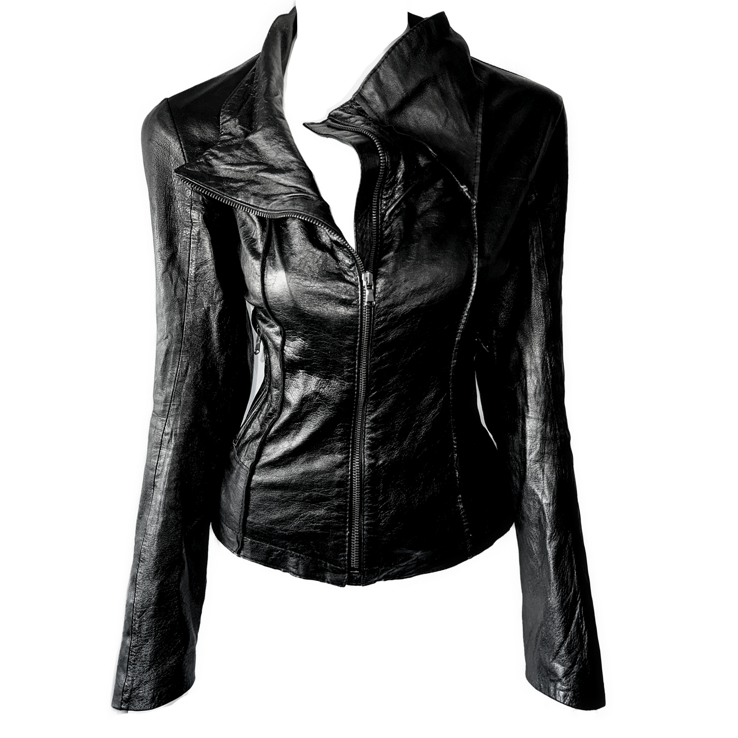 + Raw sewing leather jacket +