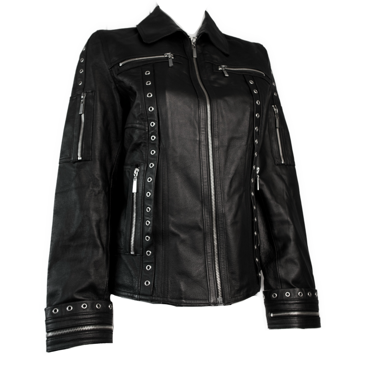 + Studded leather jacket +