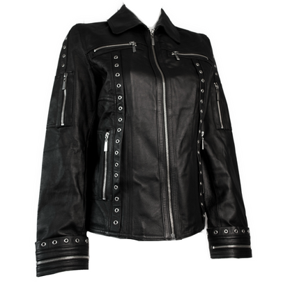 + Studded leather jacket +