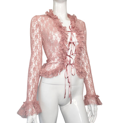 + Pink lace blouse +