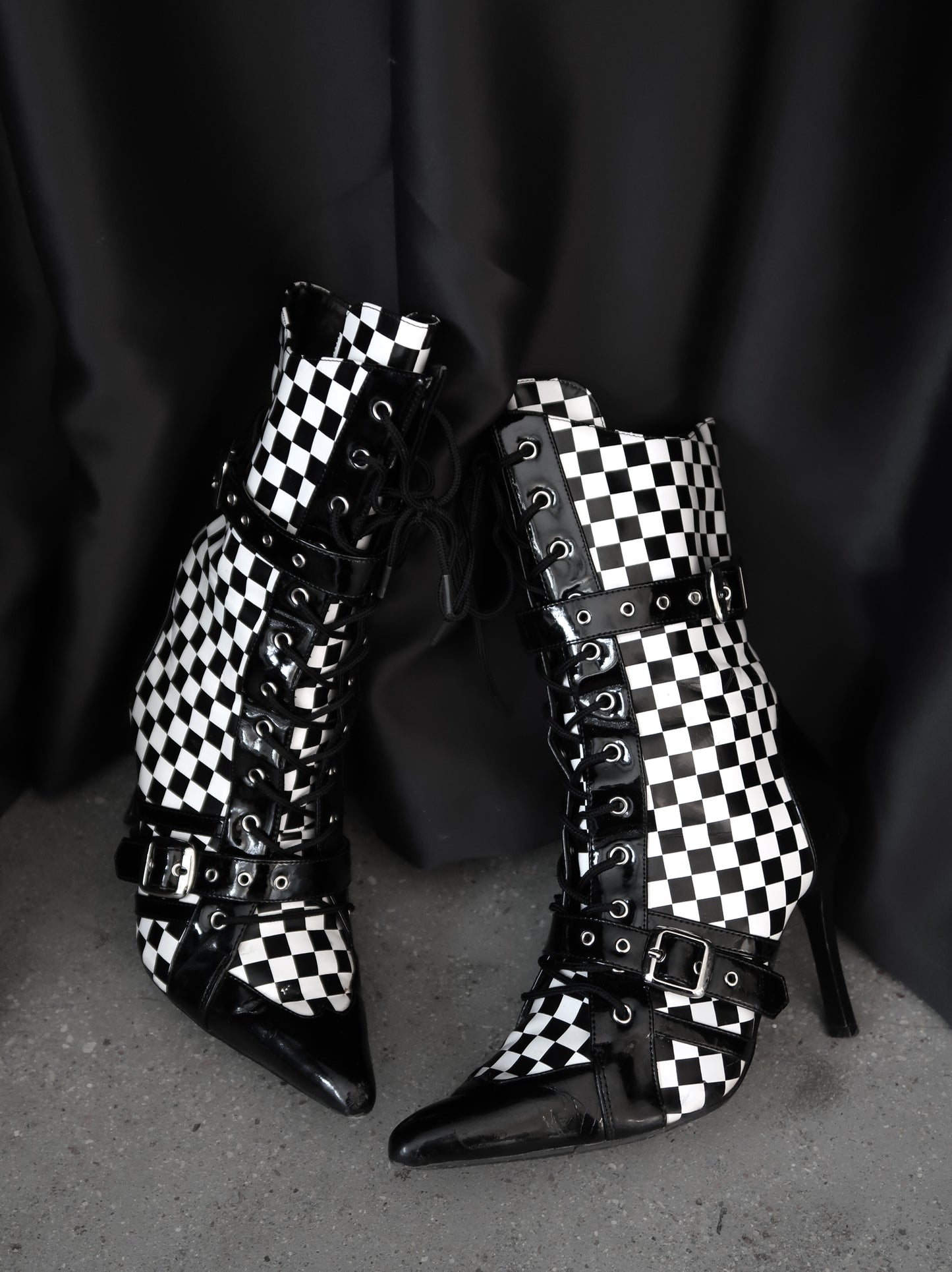 + Vintage checkered boots +