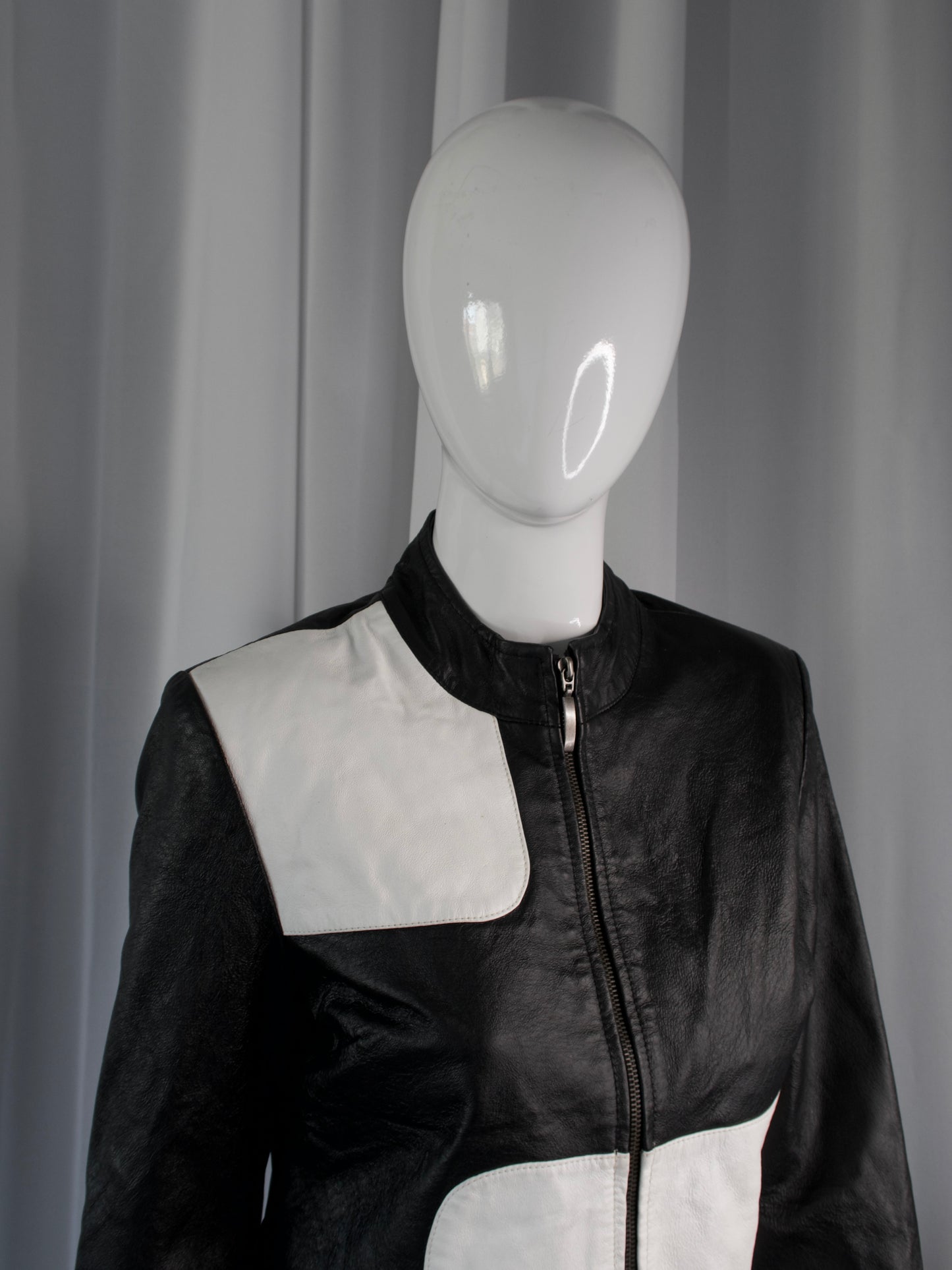 + Black & White leather jacket +