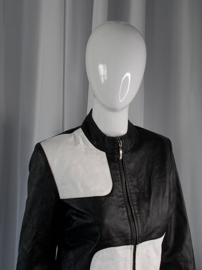 + Black & White leather jacket +