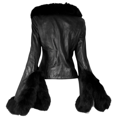 + Asymmetrical real leather jacket +