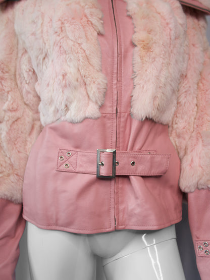 + Pink Real Leather Jacket +