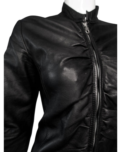 + Italian leather drapery jacket +