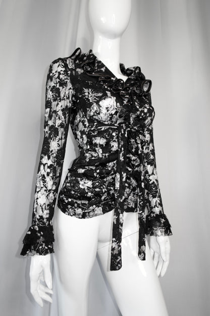 + Black & White lace blouse +