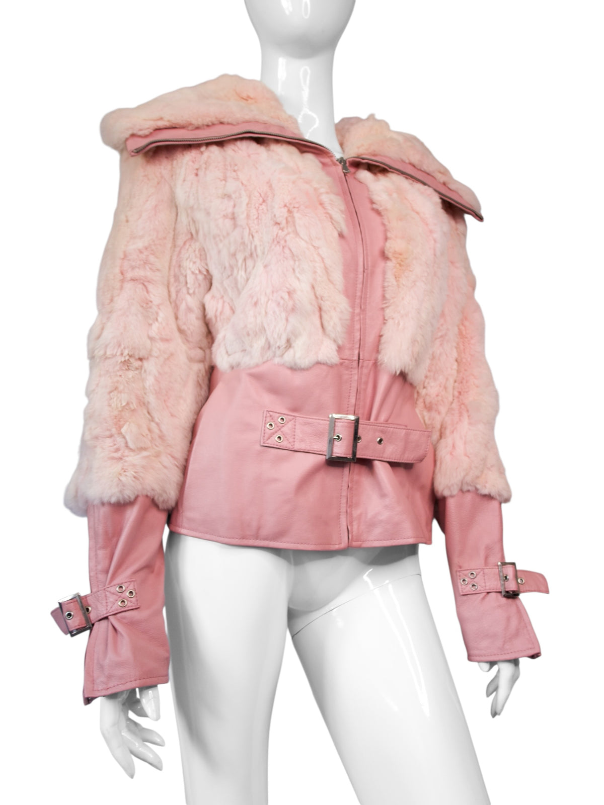 + Pink Real Leather Jacket +