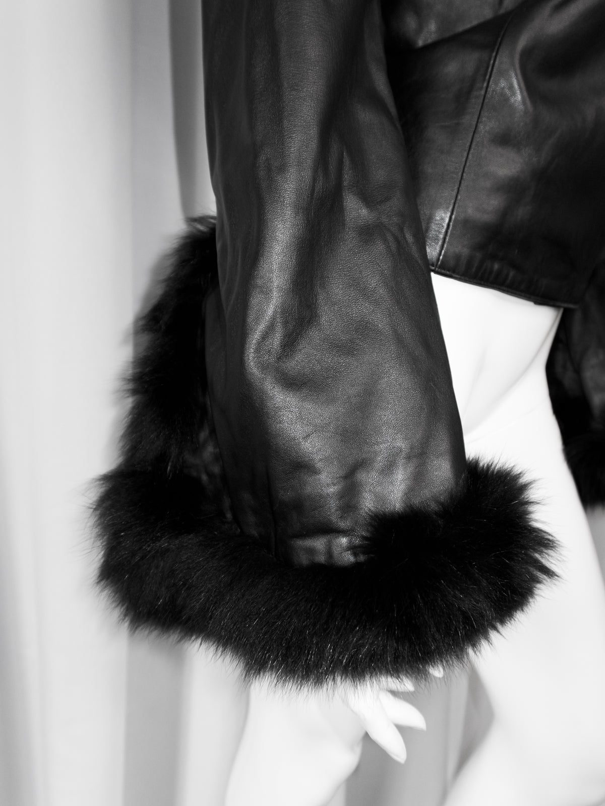 + Asymmetrical real leather jacket +