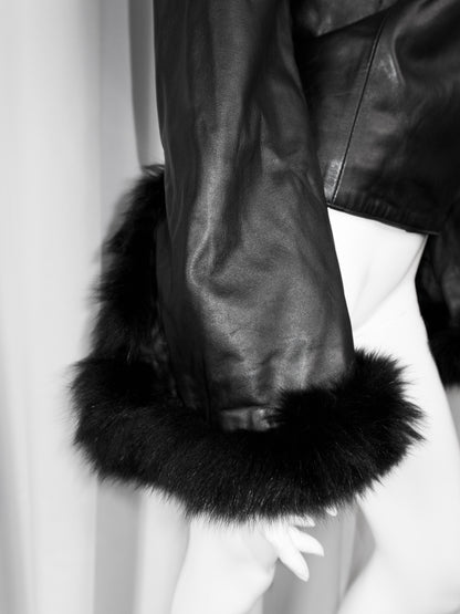 + Asymmetrical real leather jacket +