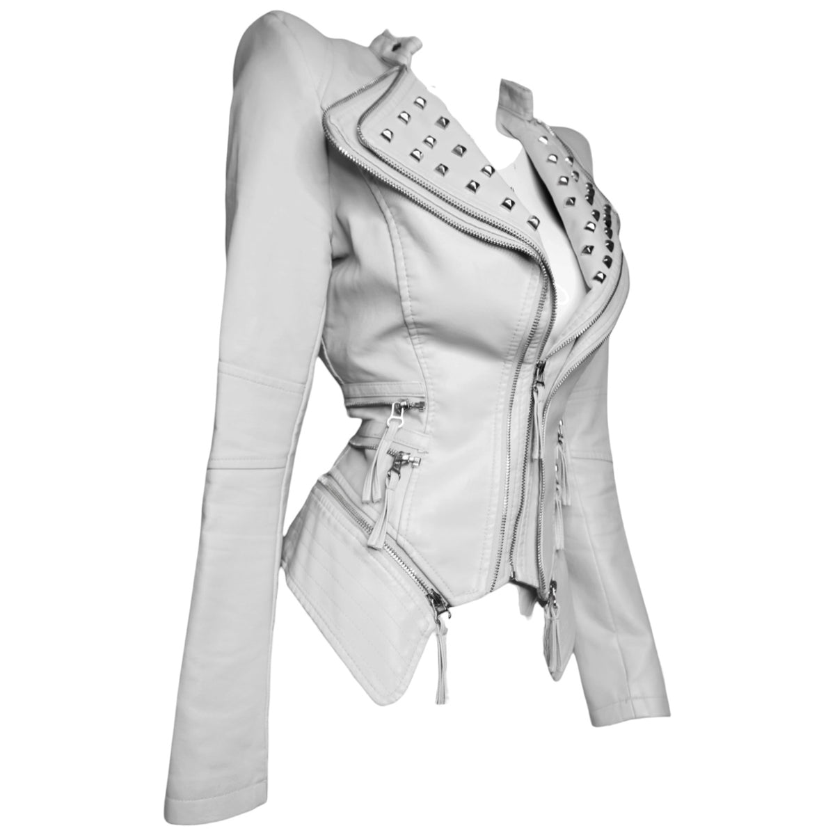 + Studded Power Shoulder Jacket +