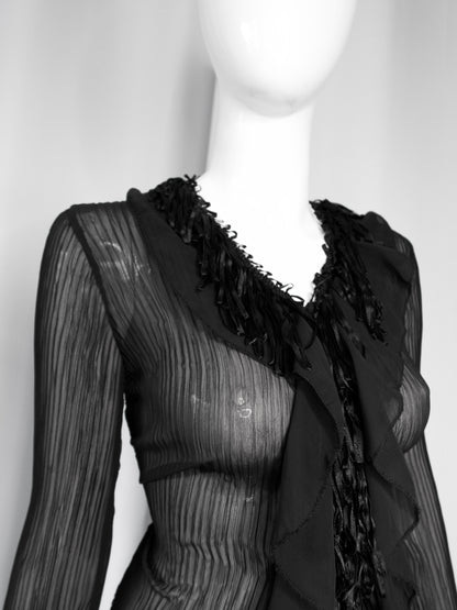 + Gothic mesh blouse +