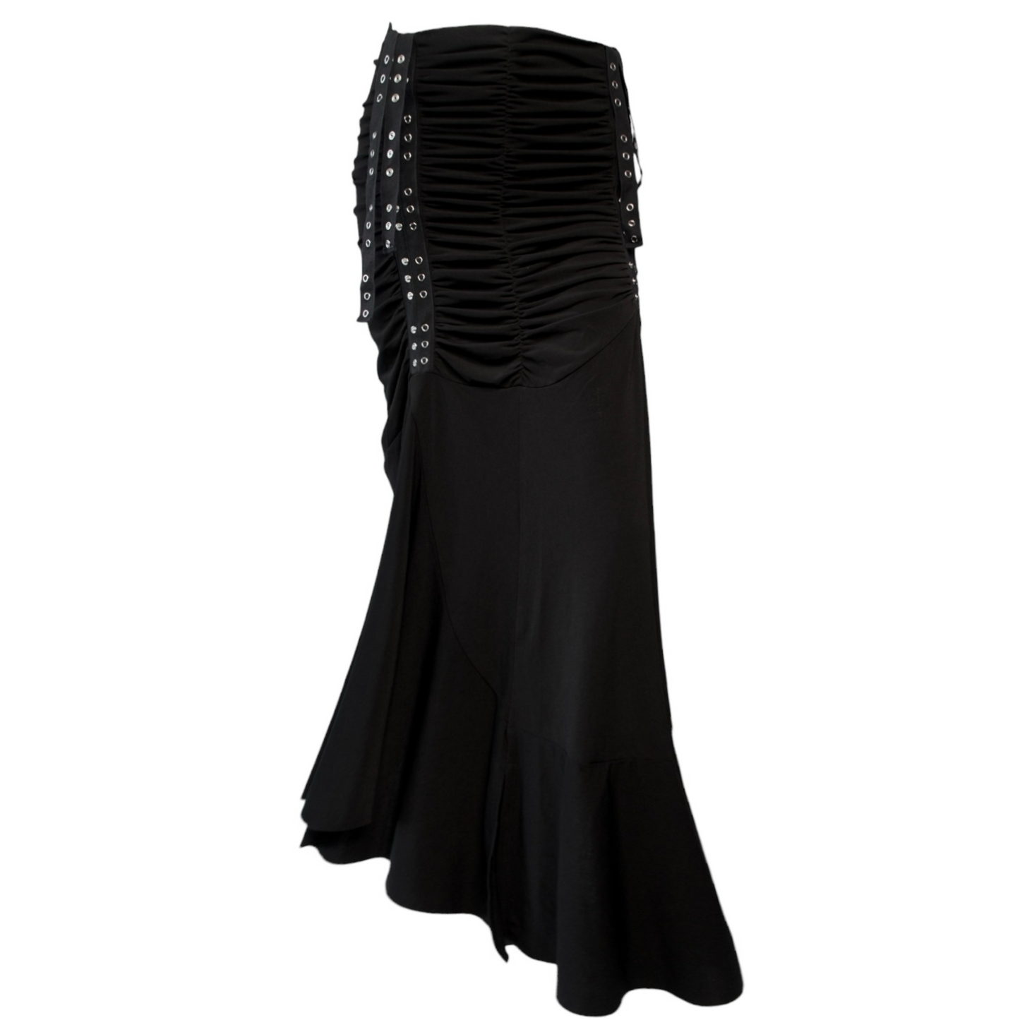 + Long drapery skirt +