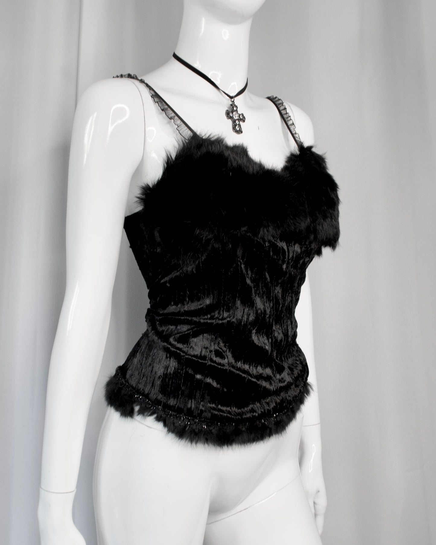 + Velvet fur top +