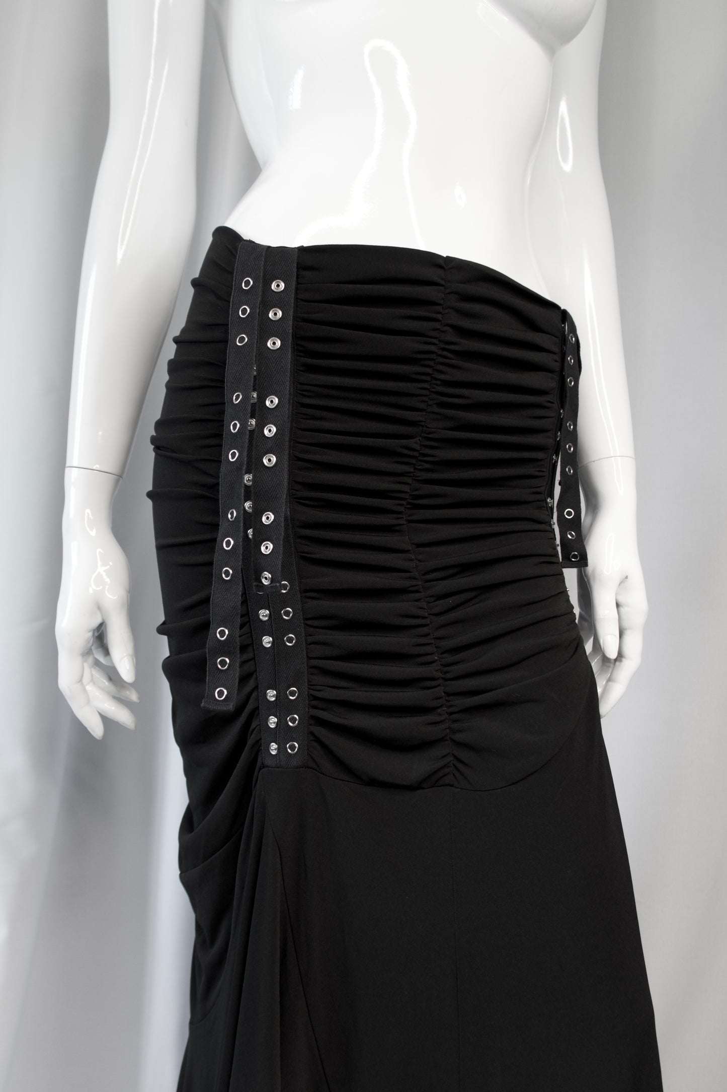 + Long drapery skirt +