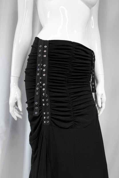 + Long drapery skirt +