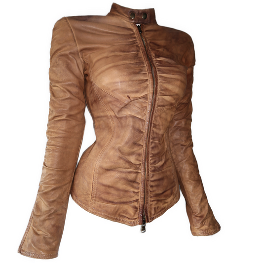 + Drapery leather jacket +