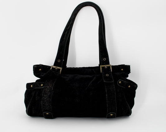 + waxed shoulder bag +