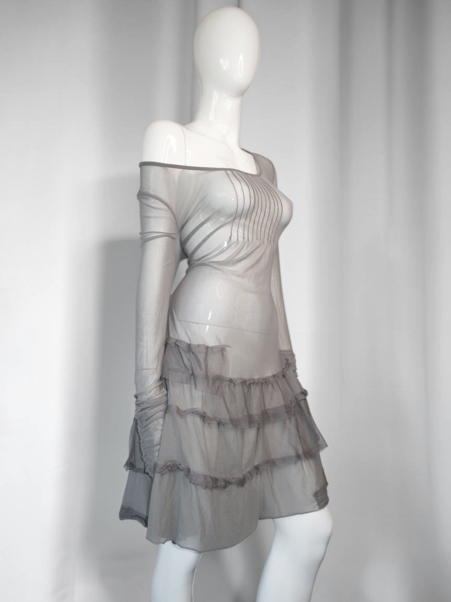 + Mesh Grey dress +