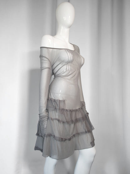 + Mesh Grey dress +