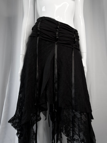 + Asymmetrical lace skirt +