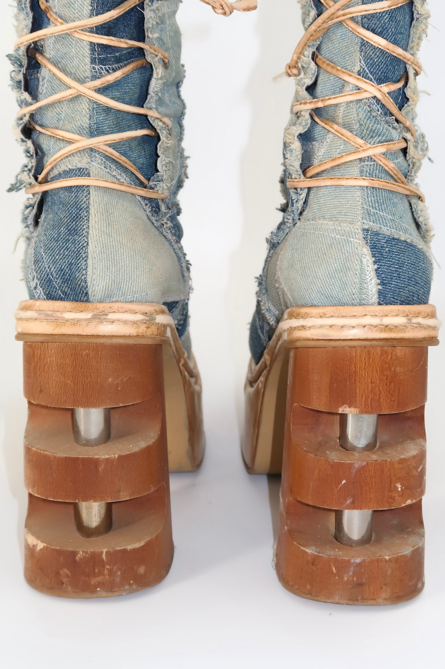 + Denim Platform Boots +