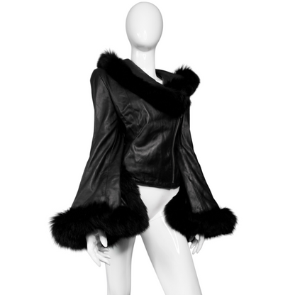 + Asymmetrical real leather jacket +