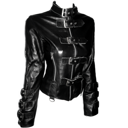 +Leather Bondage jacket +