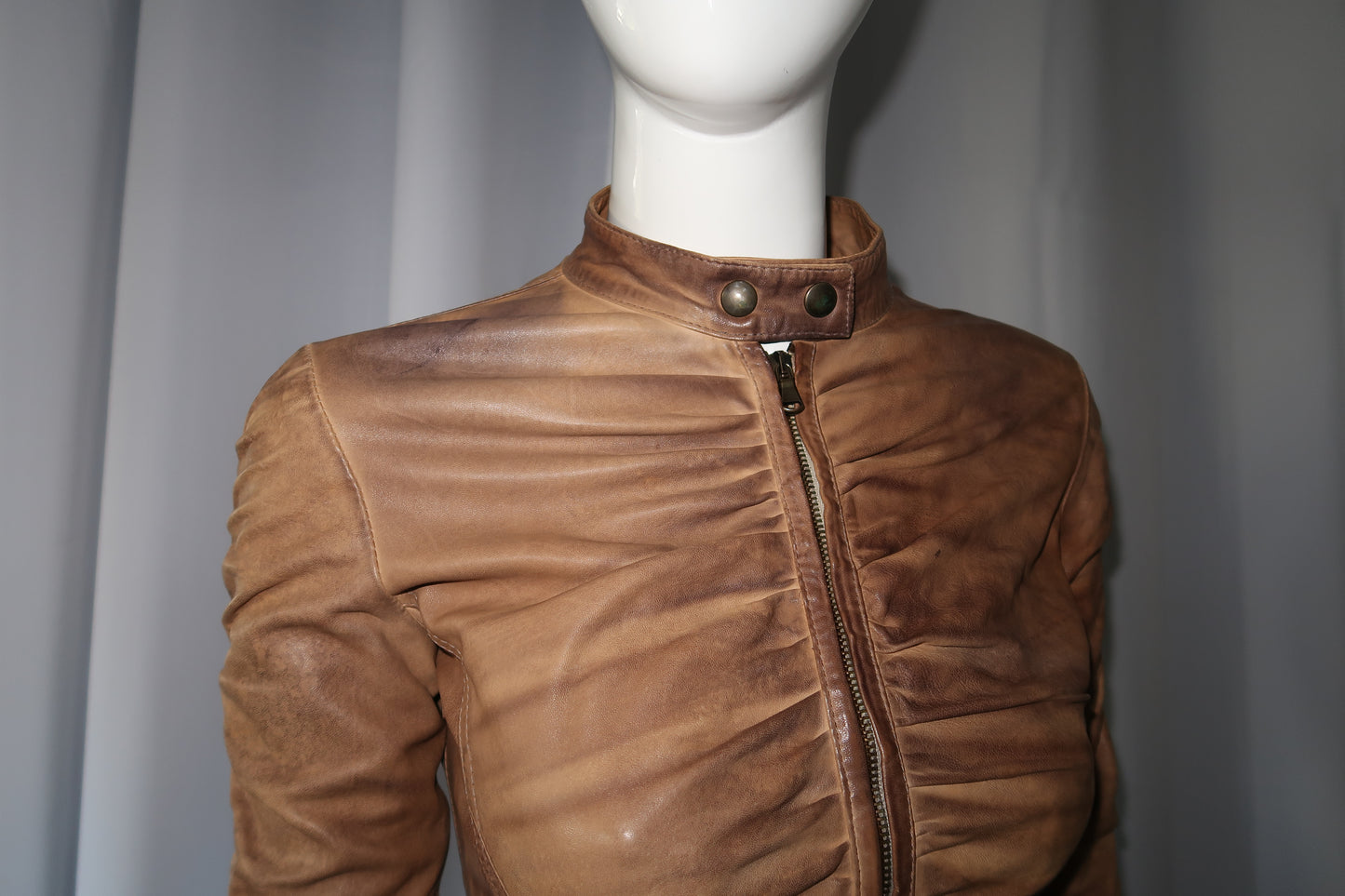 + Drapery leather jacket +