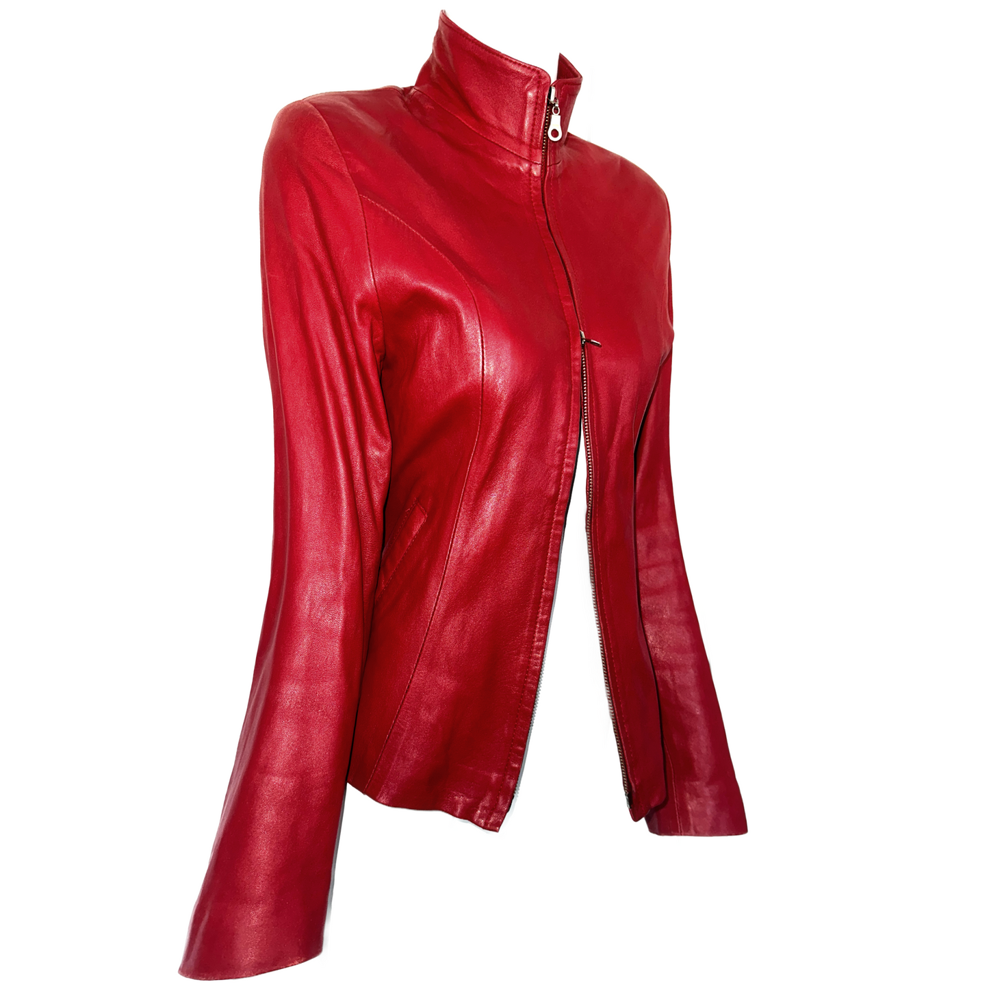 + Red leather jacket +