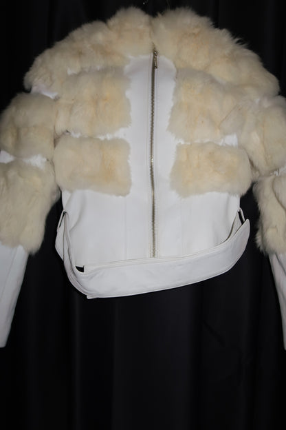 + White Leather Jacket +