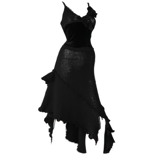 + Asymmetrical knit dress +