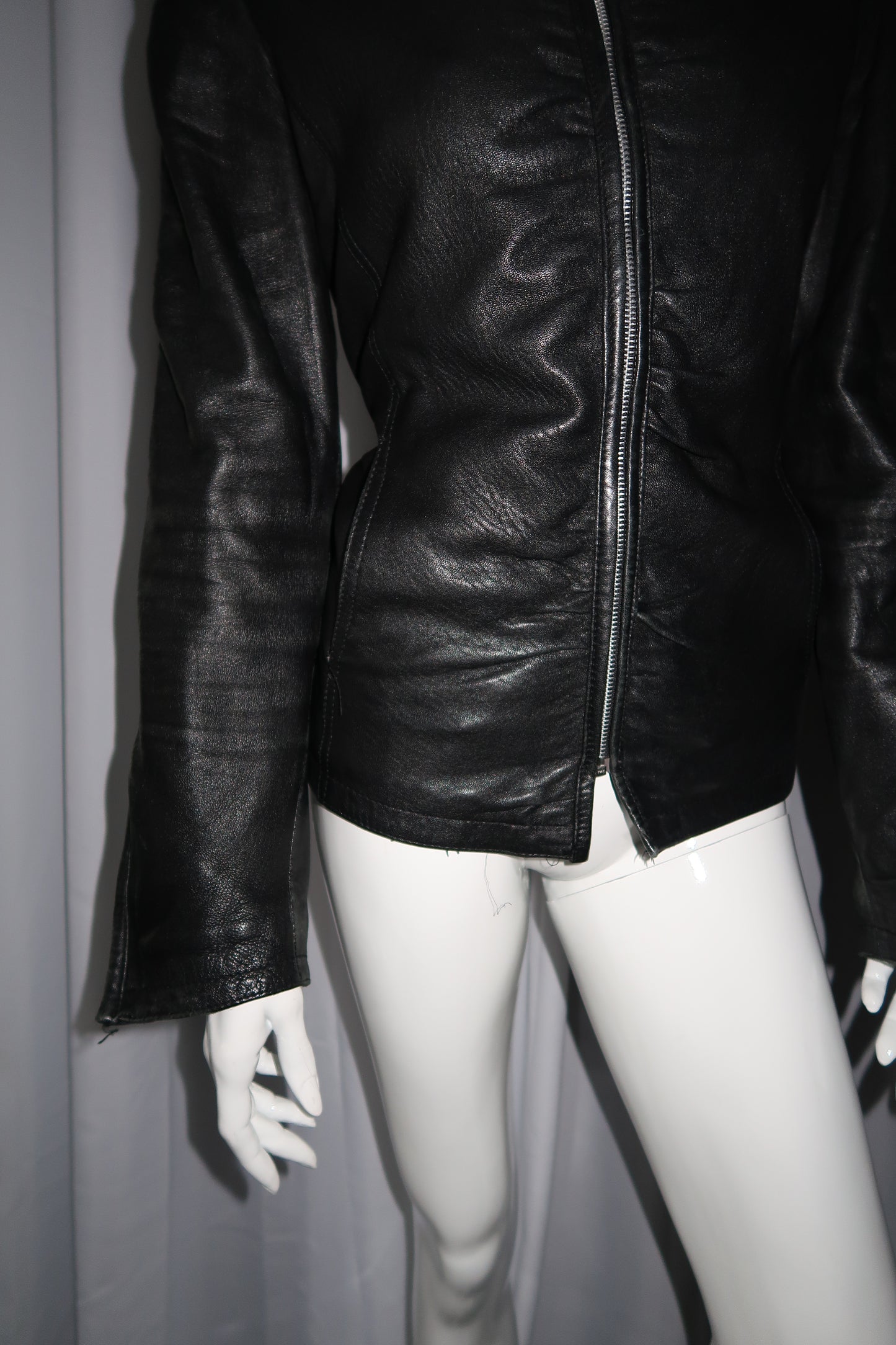 + Drapery leather jacket +