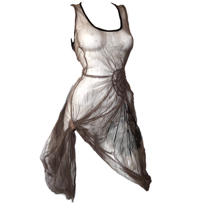+ Asymmetrical mesh tunic +