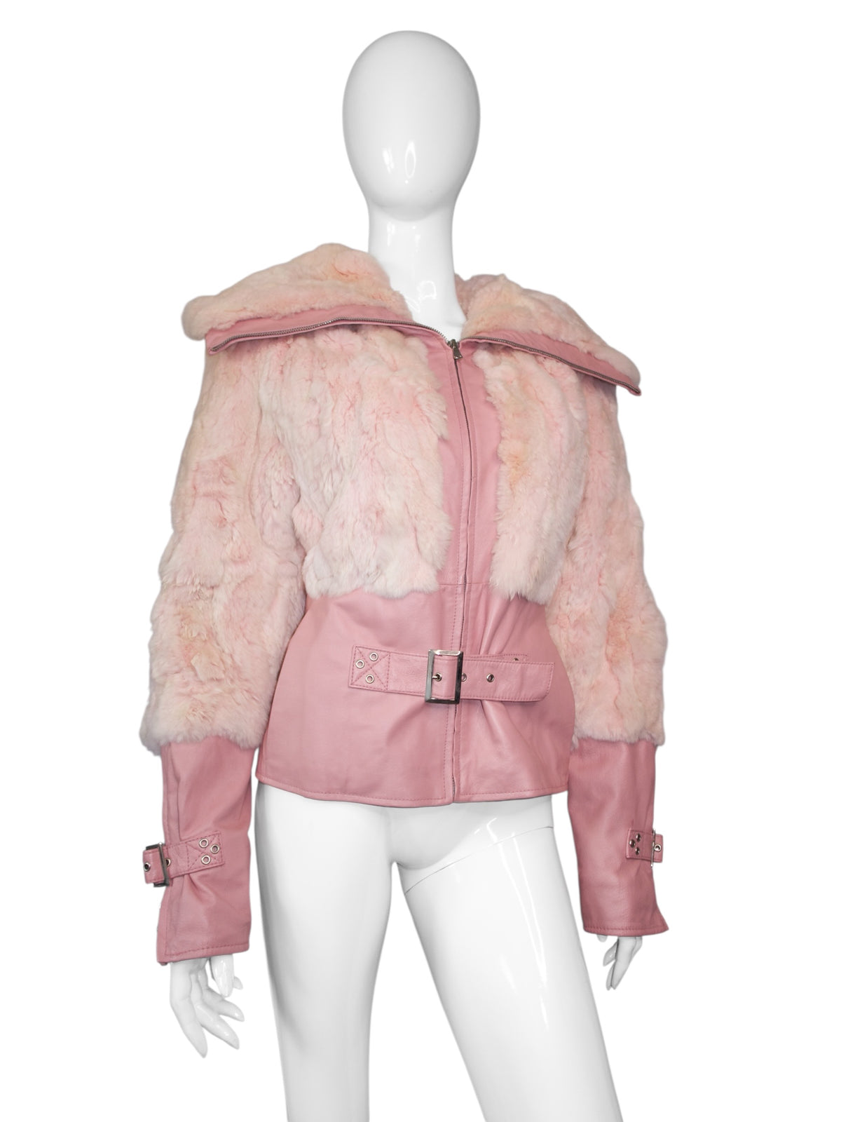 + Pink Real Leather Jacket +