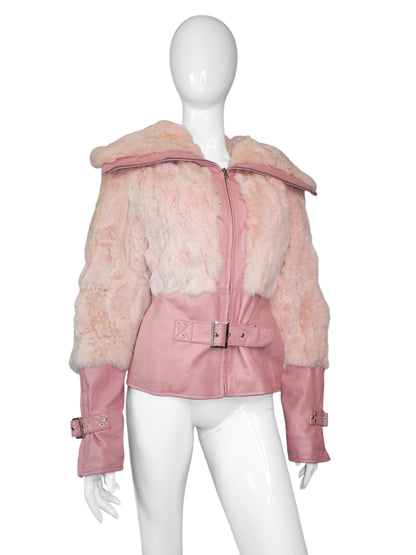 + Pink Real Leather Jacket +