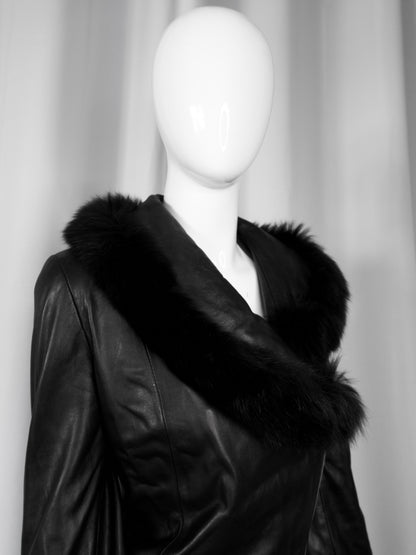 + Asymmetrical real leather jacket +