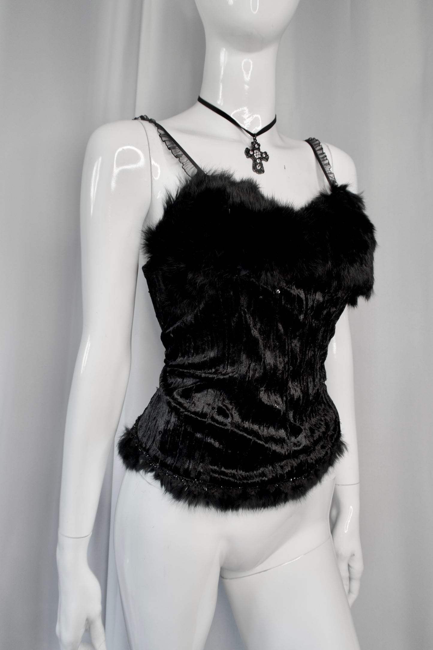 + Velvet fur top +