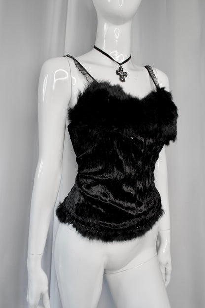 + Velvet fur top +