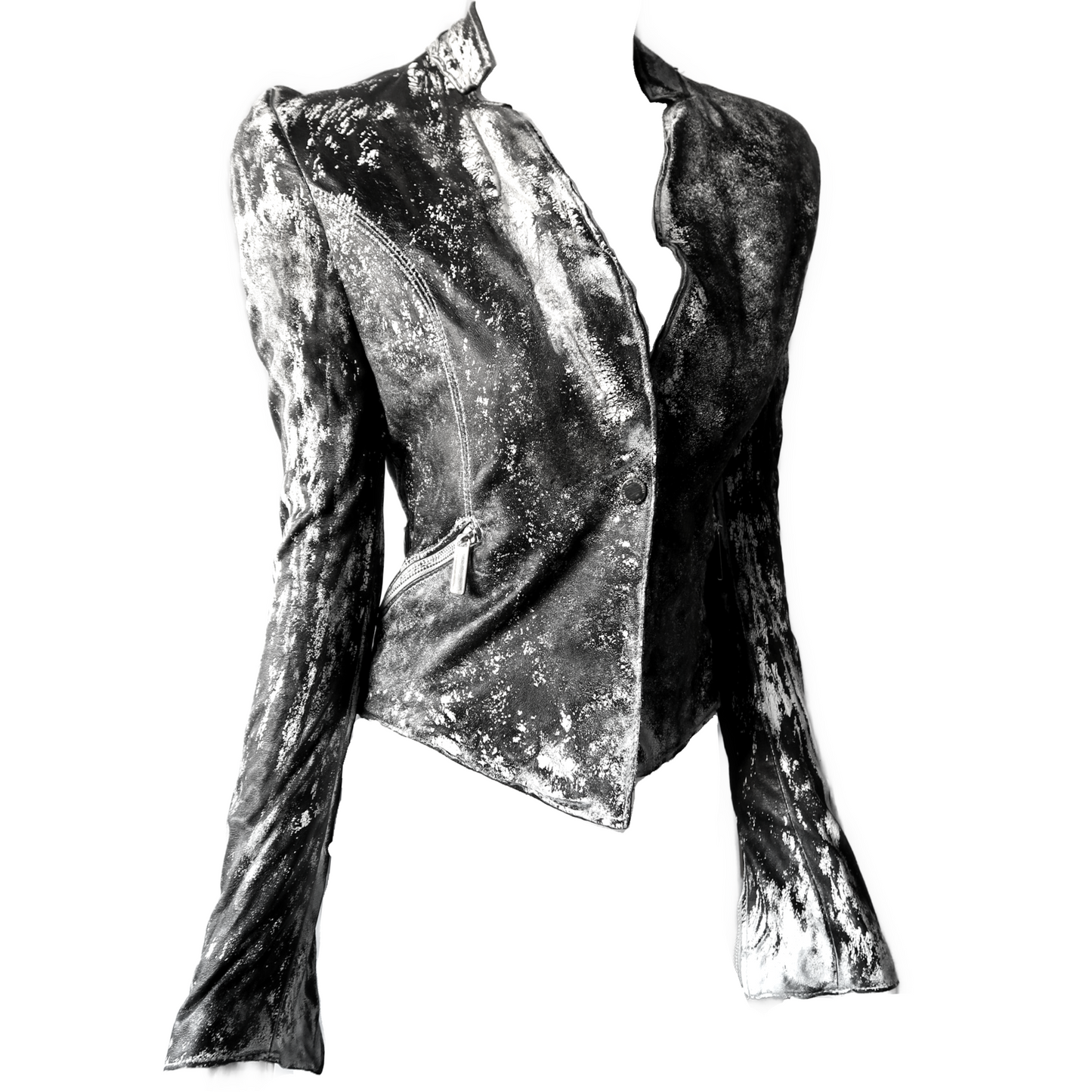 + Italian lamb leather washed jacket +